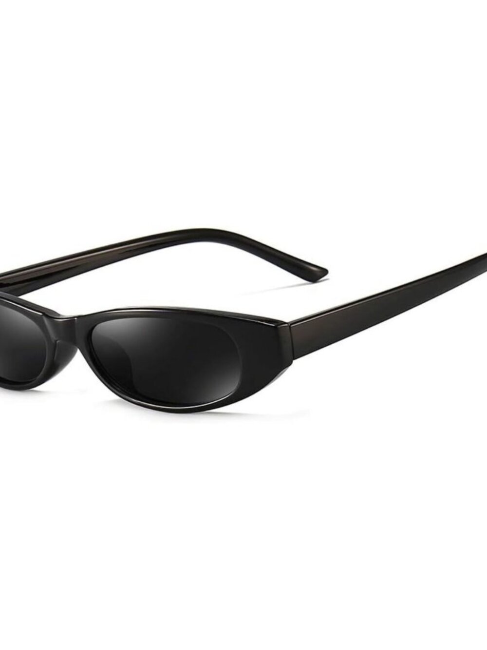 Retro Small Rectangle Sunglasses Women Black Acetate 90s Tiny Shades